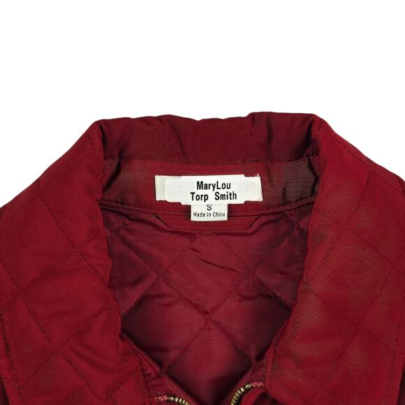 Womens Pendleton Chore Coat Barn Jacket Size Small Red Quilted Full Zip - Picture 5 of 6